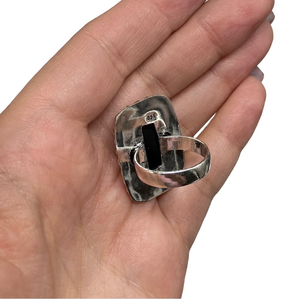 Colorful Silver Statement Ring🩷🩵💚 - Picture 4 of 7